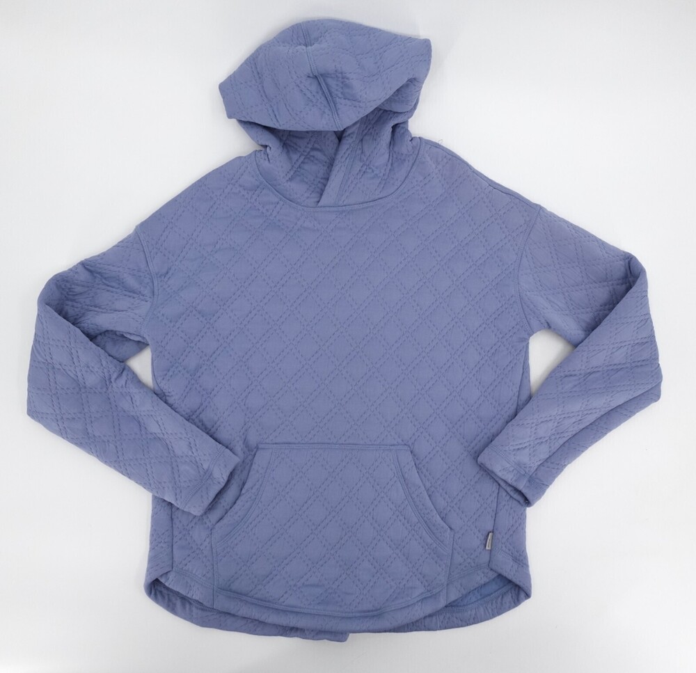 Eddie Bauer Sweater Hoodie Womens Small Blue Hooded Pockets Pullover Outdoor